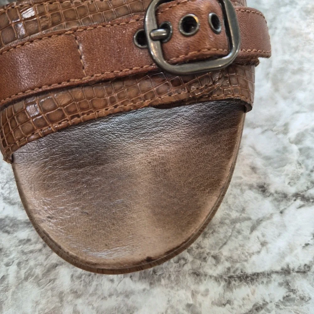 Dansko Women's Sophie Two Strap Block Heel Sandal Leather Brown EU 40 Us Sz 9